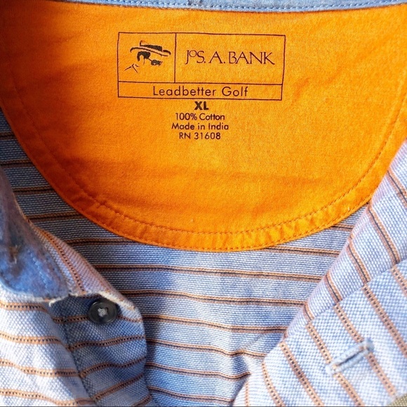 Jos A. Bank Golf Shirt Blue and Orange Sz XL - Picture 4 of 8